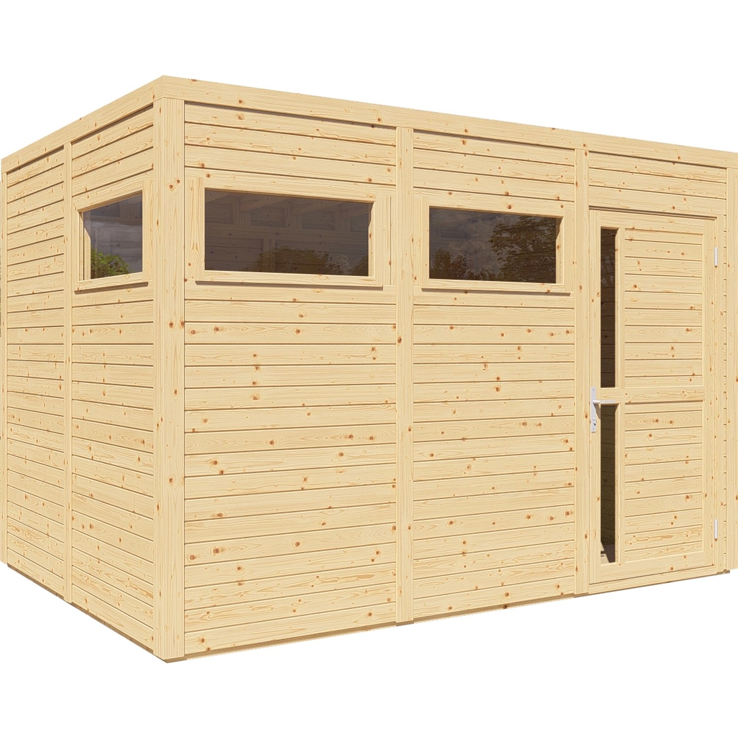 Bertilo Dřevěný domek na nářadí Cubus 3, přírodní, 337 x 234 cm