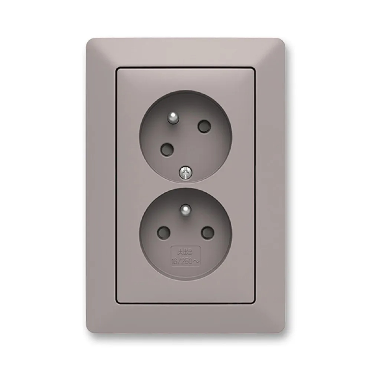 ABB Zásuvka 2-násobná pootočená Zoni, greige/bílá