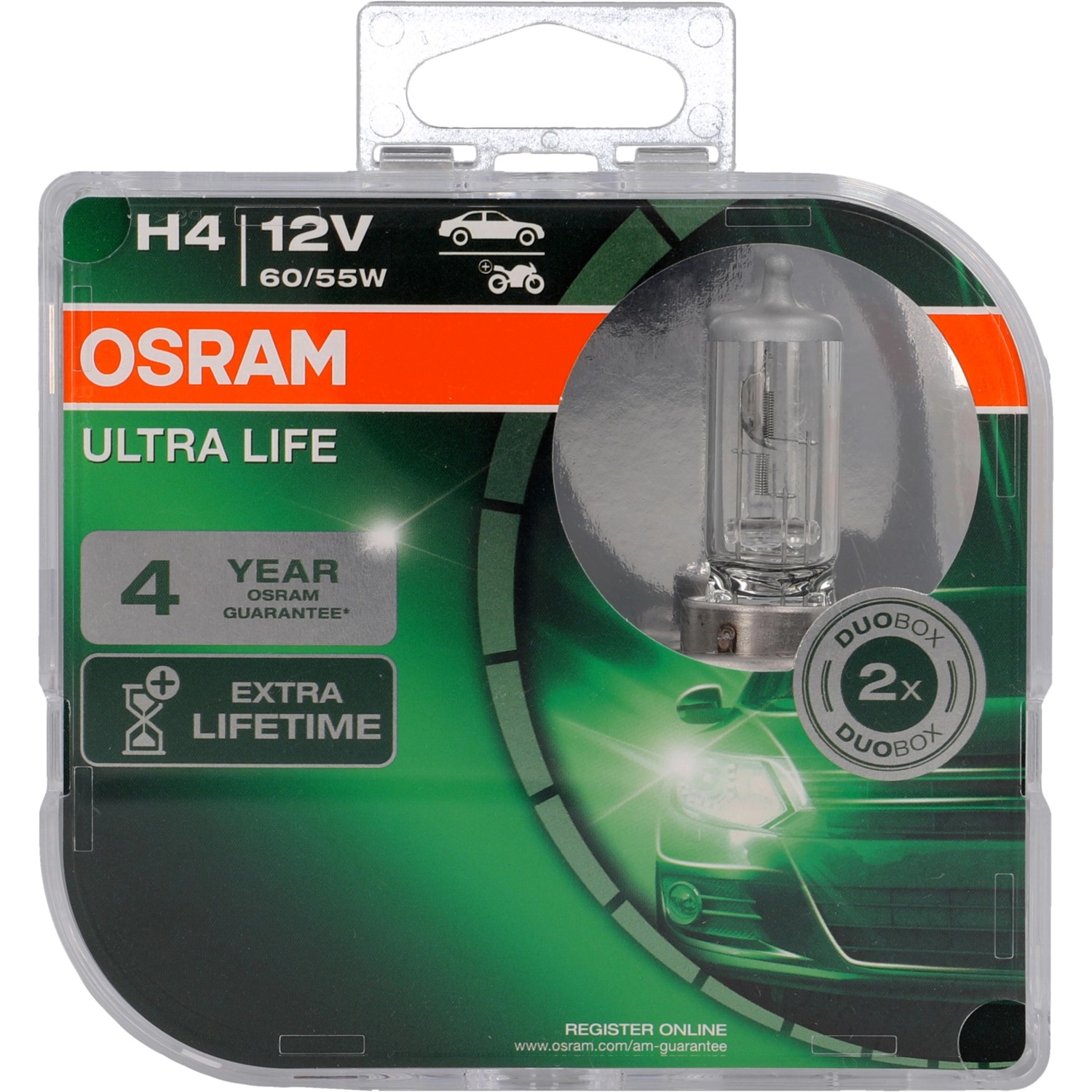 OSRAM Autožárovka Ultra Life H4, 2 ks