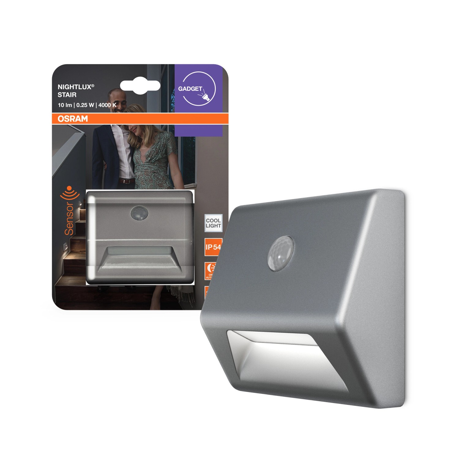 Osram Bateriové LED noční světlo Nightlux STAIR Silver 0,25W 10lm 4000K