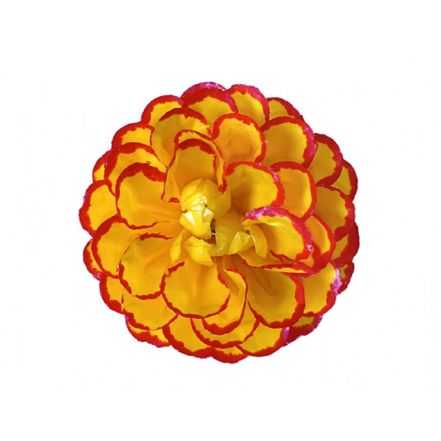 Květ voskový - jiřina, žluto-červená, pr. 8 cm