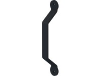 RADEX Dlouhé madlo pro posuvné dveře ocelové černé 32 x 228 mm, 1 ks