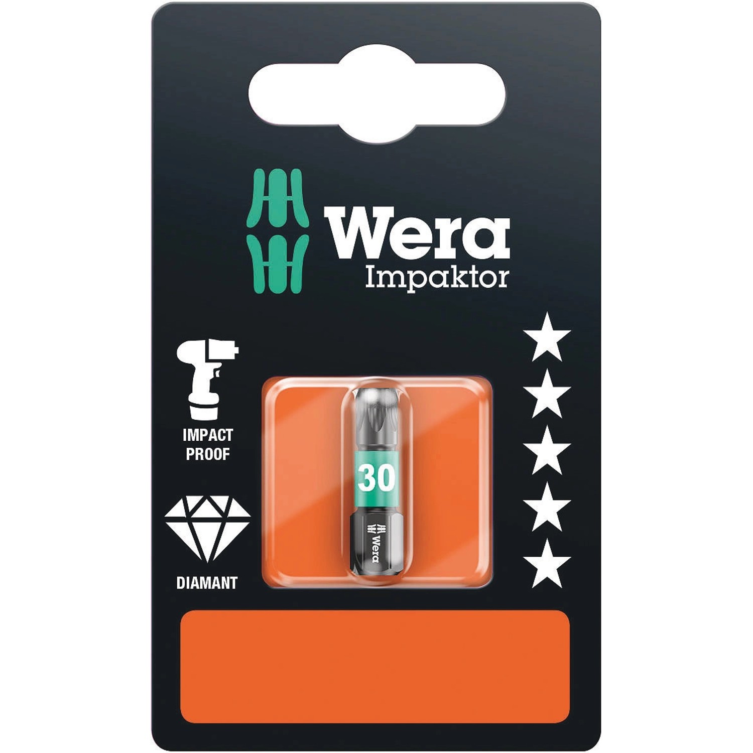 Wera Bit Torx Impaktor 867/1 IMP DC SB s diamantovým povlakem, TX30 x 25 mm