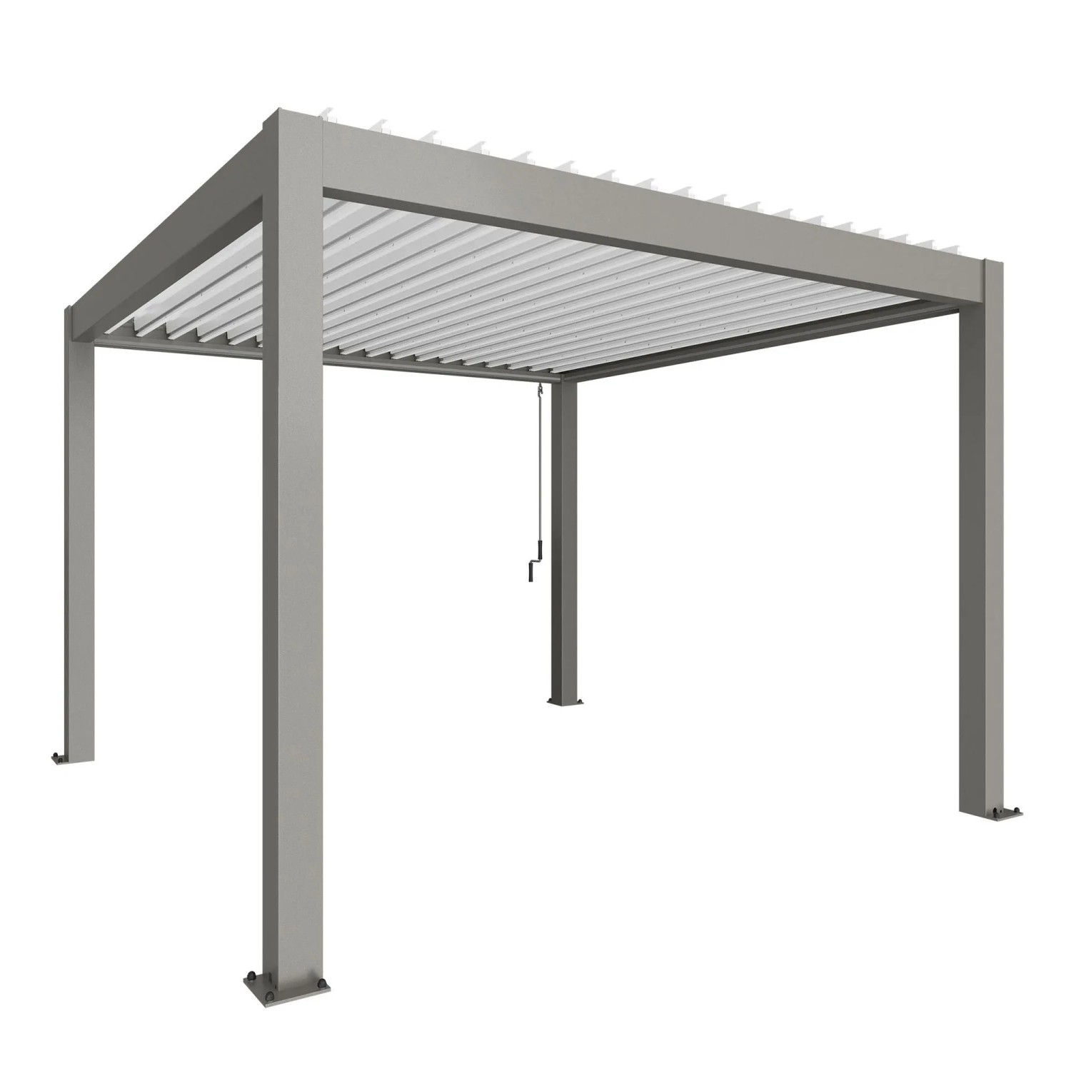 Biohort Pergola 3,5 x 3,5 křemenově šedá/bílá 367,5 x 367,5 cm