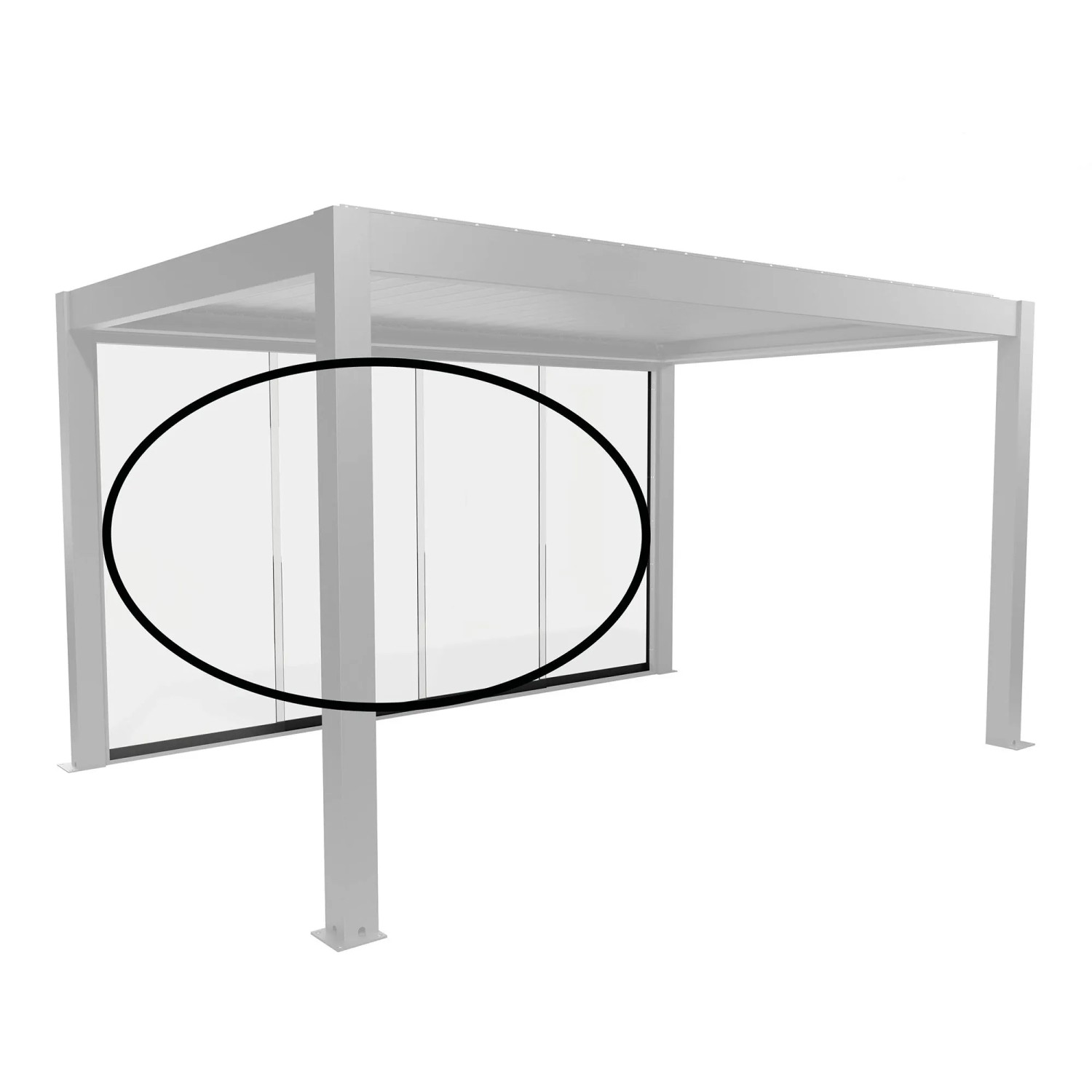 Biohort Posuvná stěna z čirého skla pro stranu pergoly 3,5 m tmavě šedá