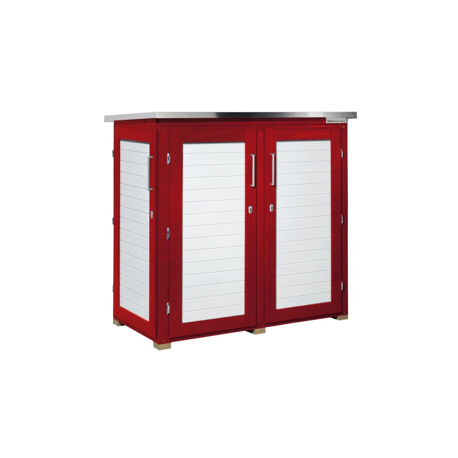 Weka Zahradní skříň Garten Q Teras, švédská červená, 161 x 170 x 85 cm