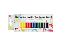 Barvy na textil tmavý a barevný, sada, 7 x 20 g + šablony