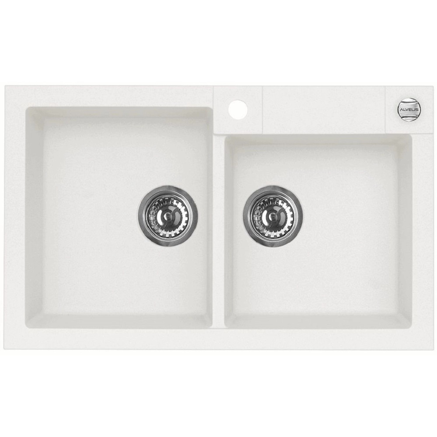 Alveus Granitový dřez Rock 90, bílá, 78 x 48 cm