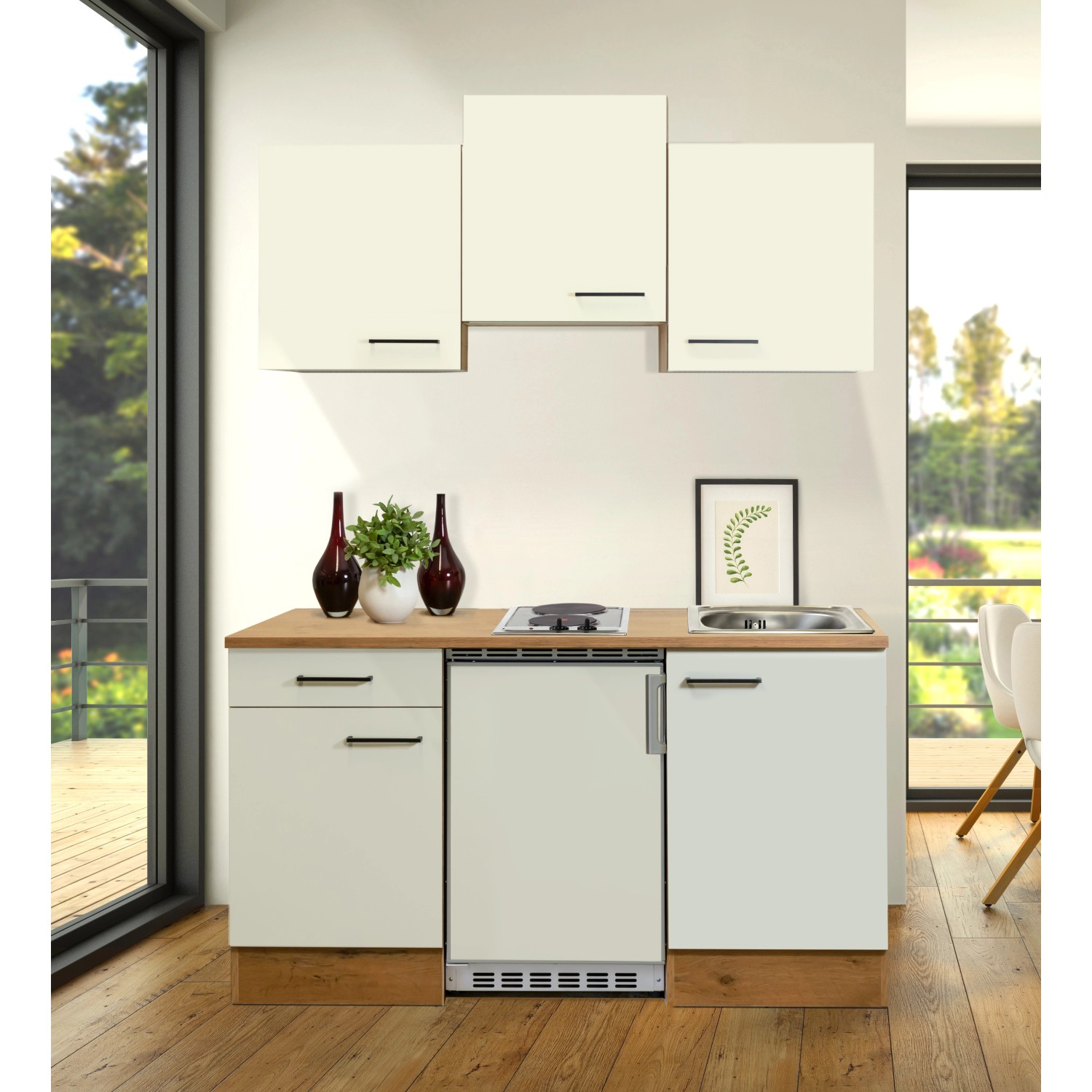 Flex-Well Kuchyně Vintea 150 cm/typ 1 - lednice/varná deska