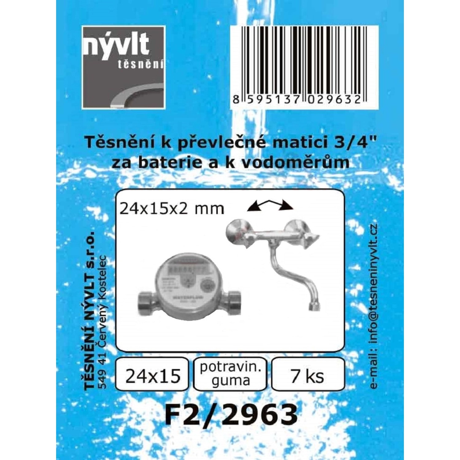 Těsnění Nývlt Těsnění převlečné matice 3/4", 7 ks, 24 x 15 x 2 mm