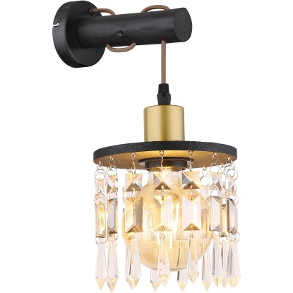 GLOBO Nástěnné svítidlo COMMA černá/čirá E27 40 W 150 x 370 x 250 mm