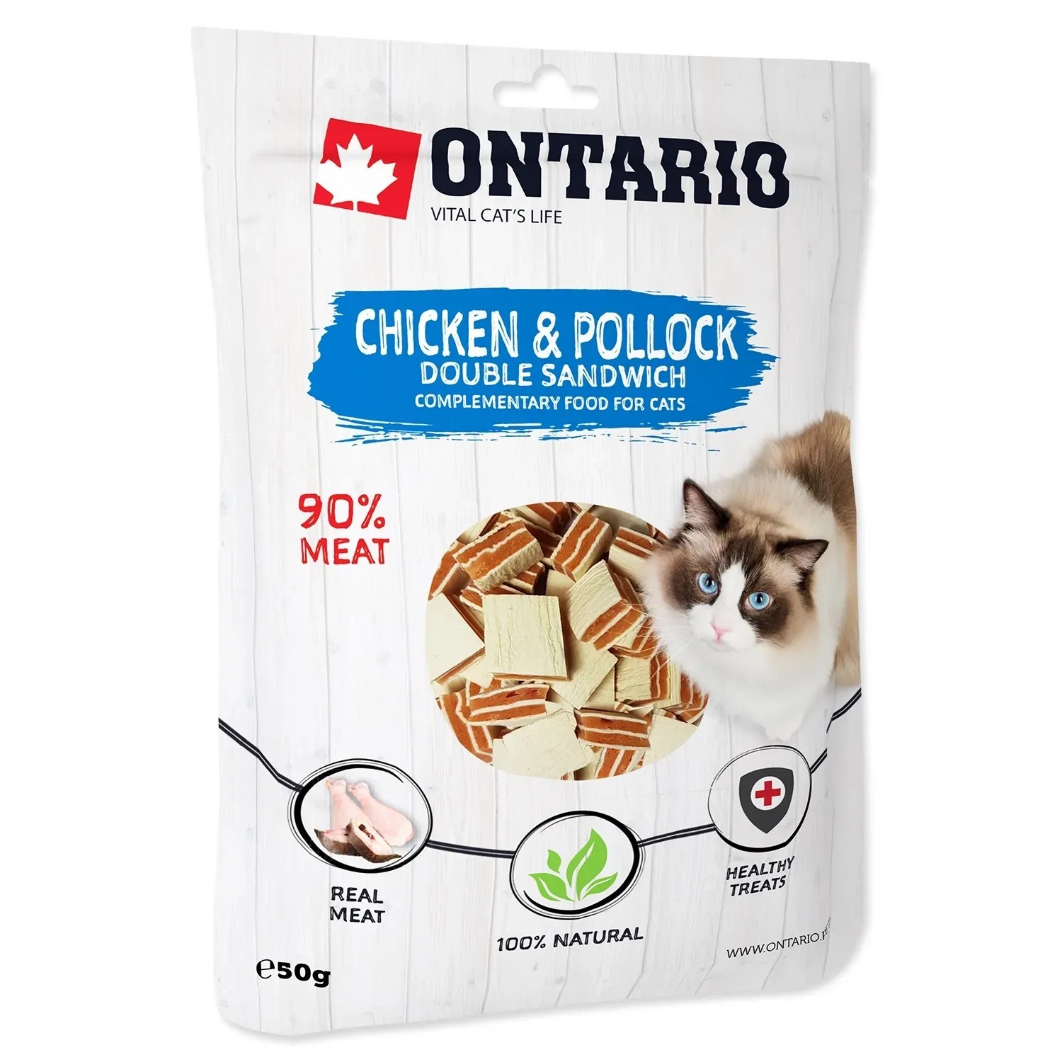 Levně ONTARIO Dvojitý sendvič s kuřecím masem a treskou 50 g