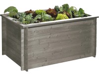 Gaspo Dřevěný vyvýšený záhon Classic, šedá vintage, 130 x 80 x 76 cm