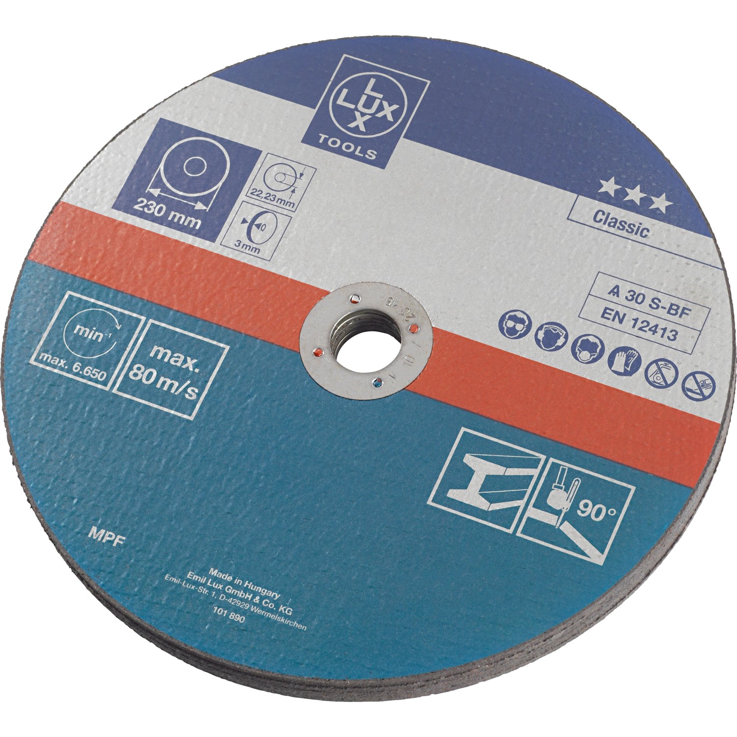 LUX-TOOLS Řezný kotouč na kov pr. 230 x 3,0 x 22,23 mm, 5 ks