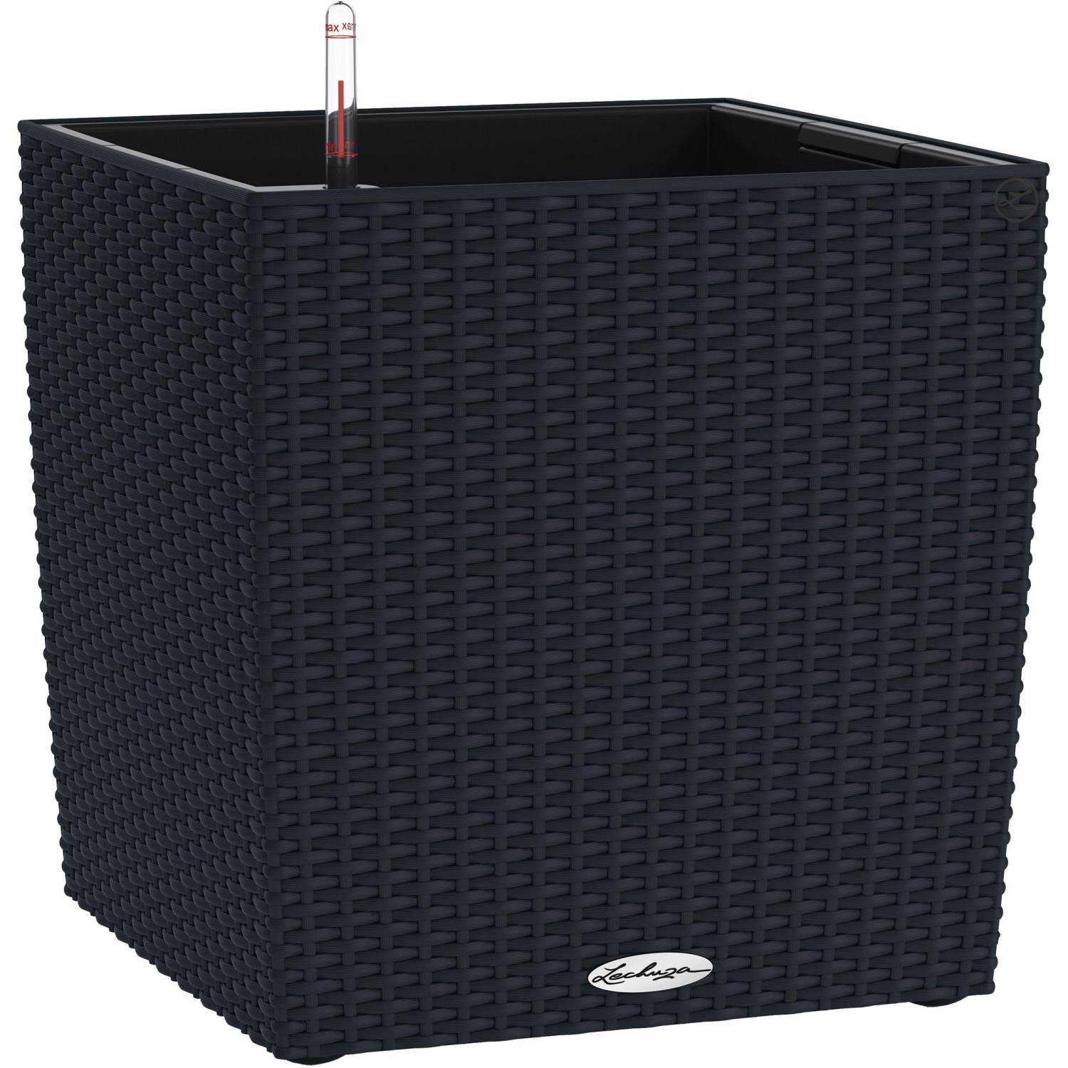 Lechuza Květináč Cube Cottage 30 černý, 300 x 295 x 295 mm