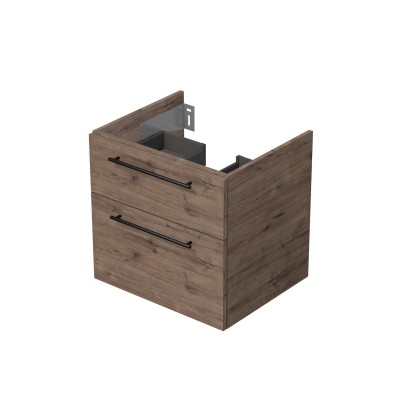 INTEDOOR Koupel.skříň pod desku BEE, úchyt černý, 2zás., š. 60cm, dub Wellington