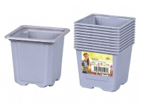 NOHEL GARDEN Květináč výsadbový V plastový šedý 9 x 9 x 8 cm, 10 ks NOHEL GARDEN Květináč výsadbový V plastový šedý 9 x 9 x 8 cm, 10 ks