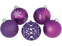 OBI Sada vánočních ozdob - koule plast průměr 6 cm fialová, 25 ks