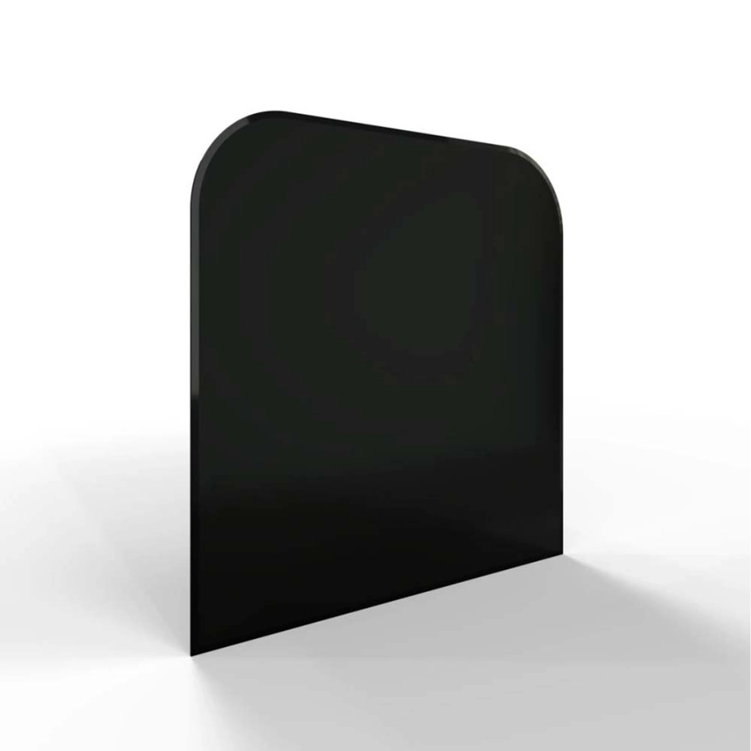 HS Flamingo Sklo pod kamna oblouk 2xR200, černé, 1000 x 1000 x 6 mm