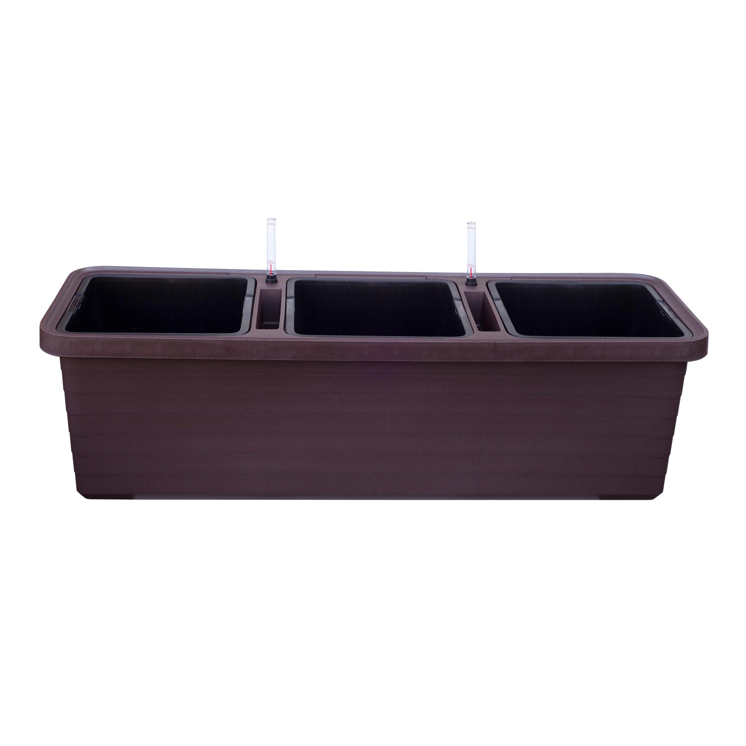 Plastia Velkoobjem. samozavlaž. truhlík Berberis TRIO čokoláda 35 x 117 x 39 cm