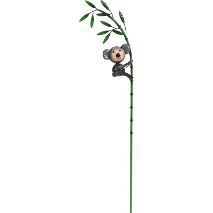 Zahradní zápich koala na bambusu, zelený-šedý, 95 x 24,5 x 7 cm