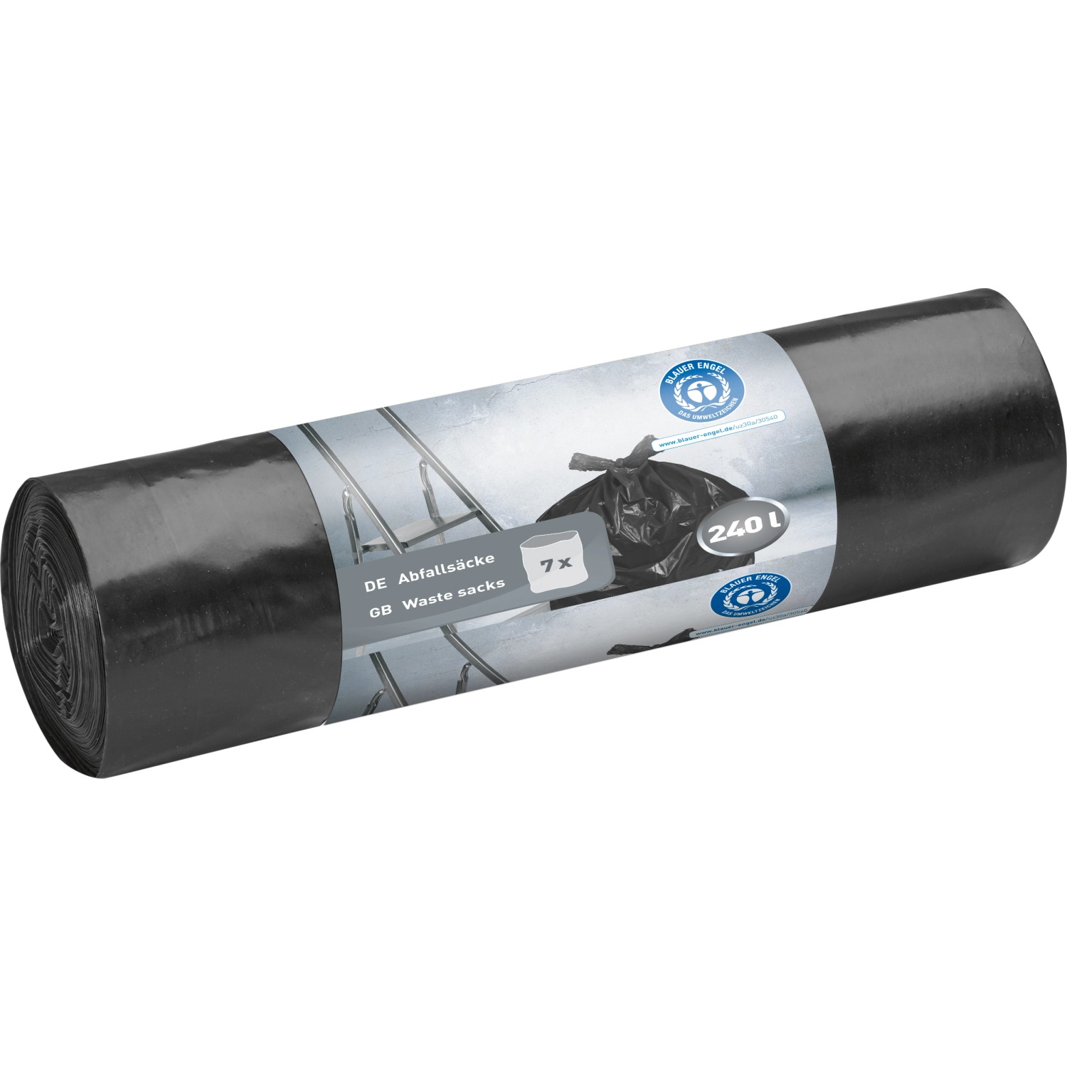 Pytle na odpad černé 240 l, 7 ks/role