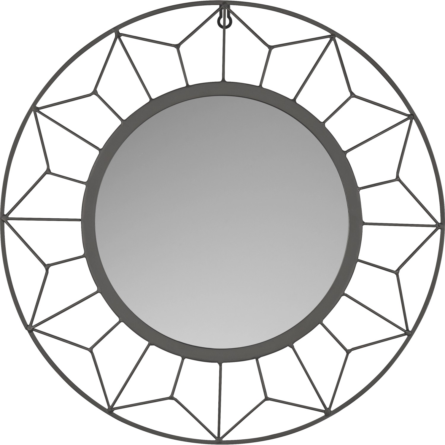 baliv Nástěnné zrcadlo Industrial průměr 40 cm černé