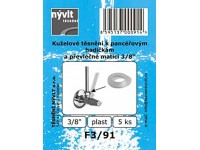 Sada kuželového těsnění k převlečným maticím 3/8 plast, 5 ks
