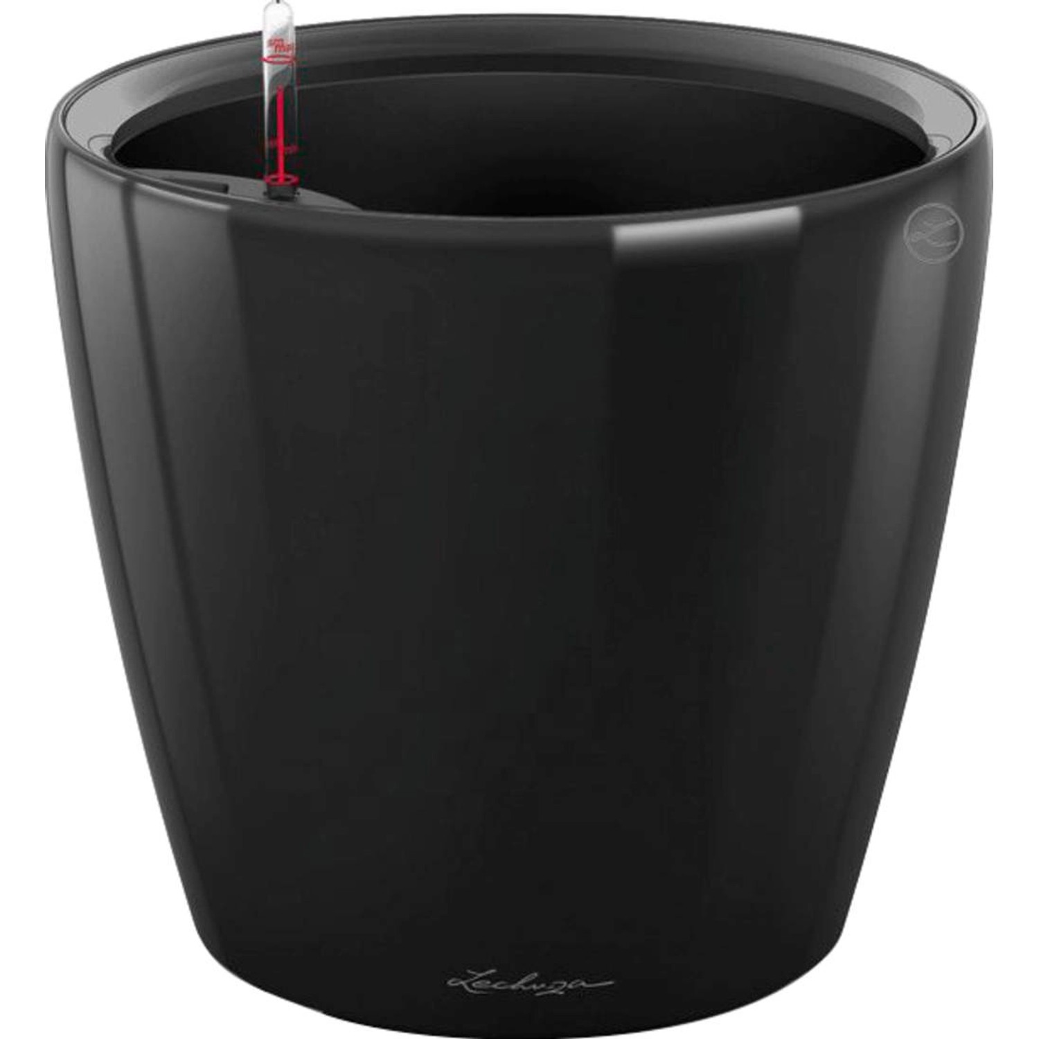Lechuza Květináč Classico Premium LS 50, černá vysoce lesklá, pr. 50 x 47 cm