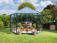 Vitavia Skleník Hera 9000 vč. základny, ESG 3mm + HKP 6mm, zelená, 380 x 320 cm