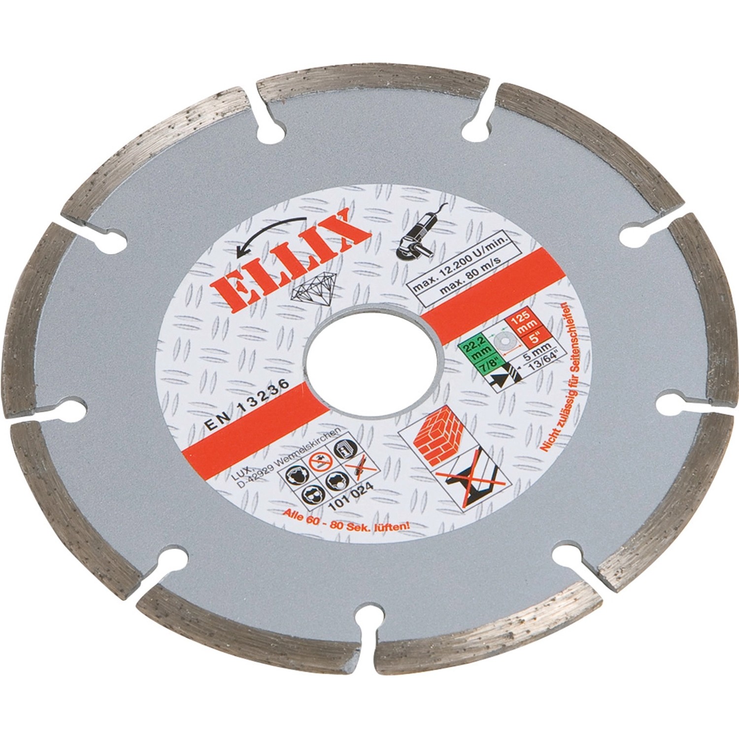 Diamantový řezný kotouč na kámen průměr 125 mm