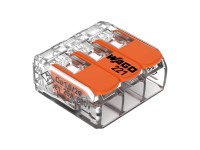 WAGO Páčková spojovací svorka 221, 3 vodiče, max. 4 mm2, 5 ks