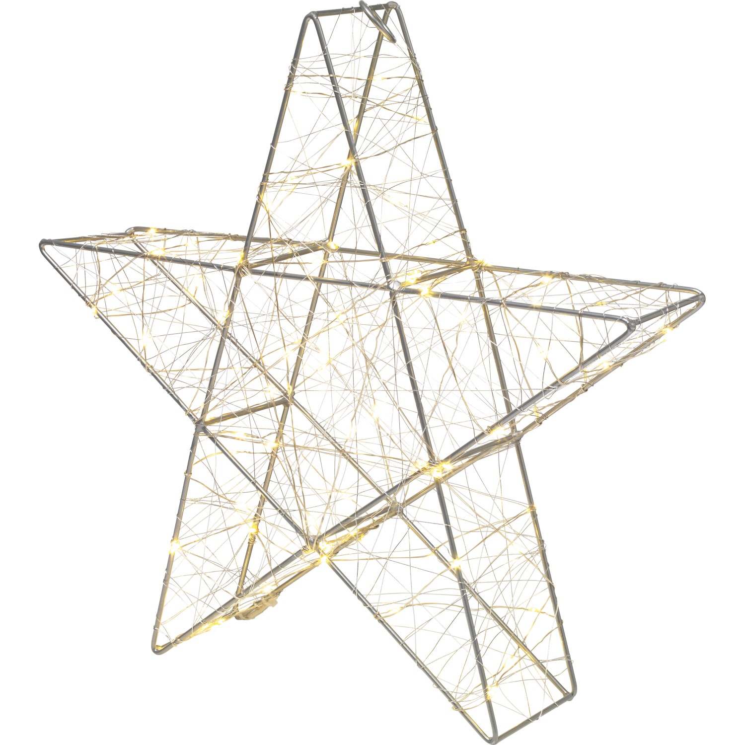 LED kovová hvězda, stříbrná 40 cm