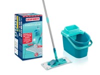LEIFHEIT Sada plochého mopu Power Clean M s vědrem a ždímacím košem