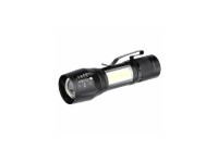 Solight LED svítilna kovová, 150 + 60 lm, COB, nabíjecí, USB-C, černá
