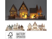 Dekorativní vánoční scenérie s LED světlem, topolové dřevo, různé druhy