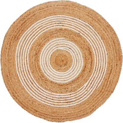 In the Mood Jutový kulatý kobereček s pruhy, pr. 90 cm