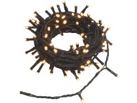 VLC LED světelný řetěz 120 x LED teplá bílá, IP44, černý, 9,42 m