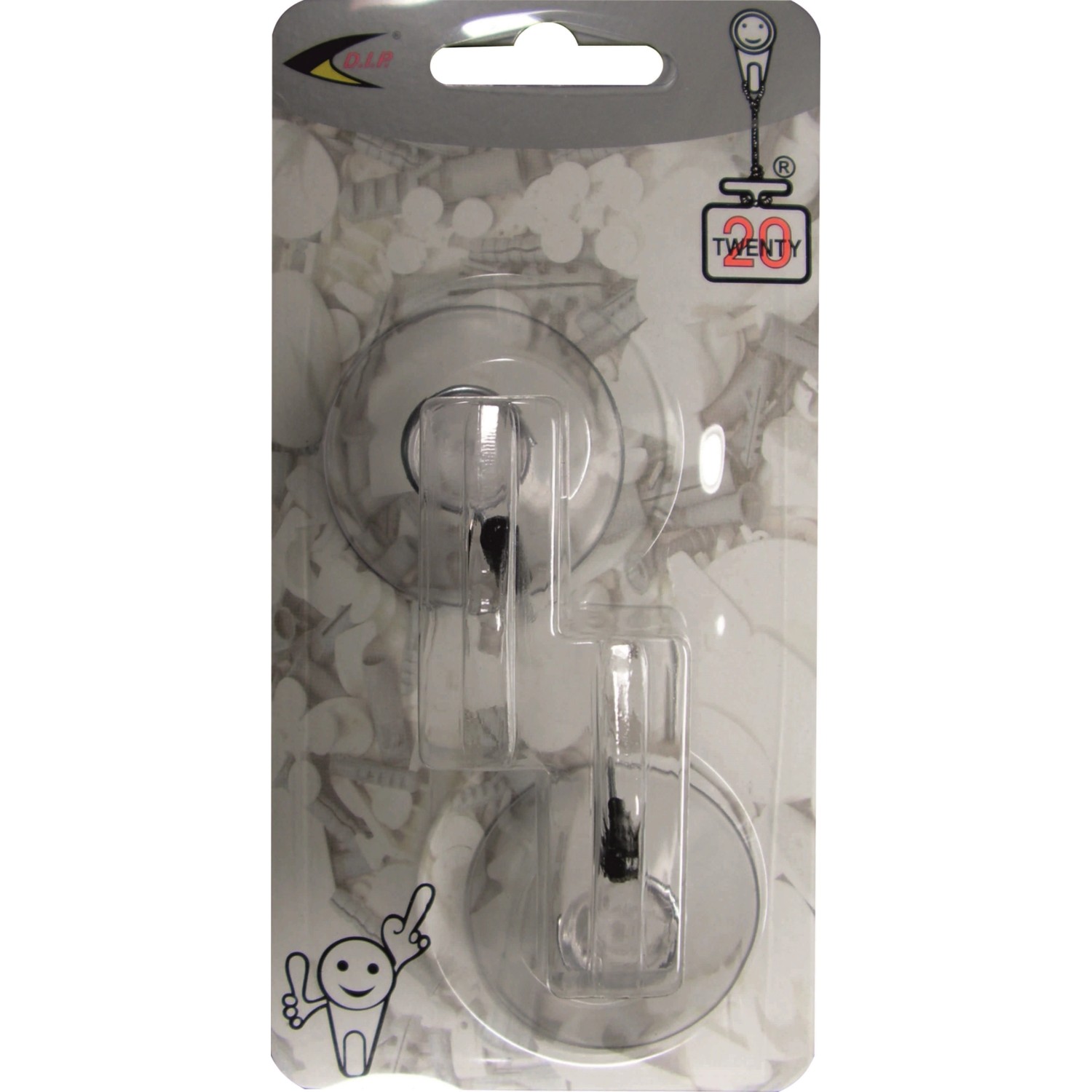 D.I.P. Přísavný háček s nerez hákem QF typ 3242, 2 ks