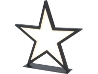 VLC LED dekorativní figurka hvězda 66xLED teplá bílá, IP44, černá, 32,5x34,5x7cm