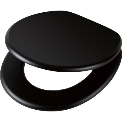 baliv WC sedátko LEDESMA, dřev.jádro, SoftClose, kovové závěsy, černá