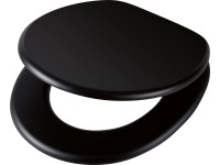 baliv WC sedátko LEDESMA, dřev.jádro, SoftClose, kovové závěsy, černá