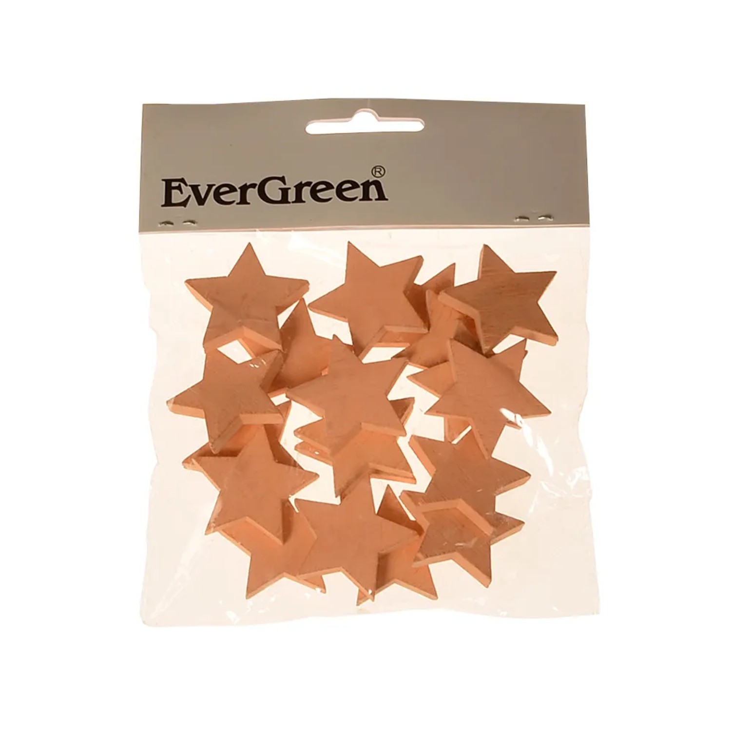 Hvězdičky dřevěné 20 ks, 4 cm, oranžové