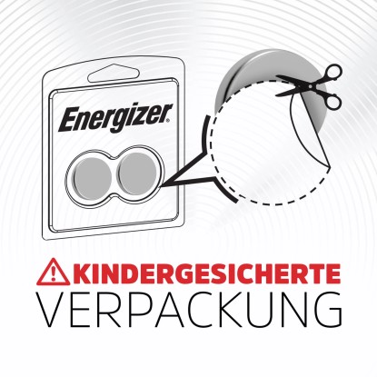 Lithiové knoflíkové baterie Energizer CR2032, balení 2 ks v balení odolném proti dětem.