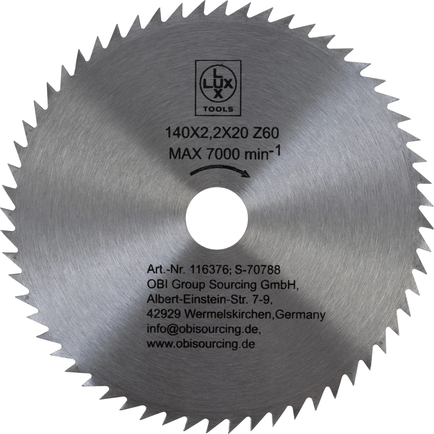Levně LUX-TOOLS Pilový kotouč do dřeva, 60 zubů, pr. 140 x 20 mm