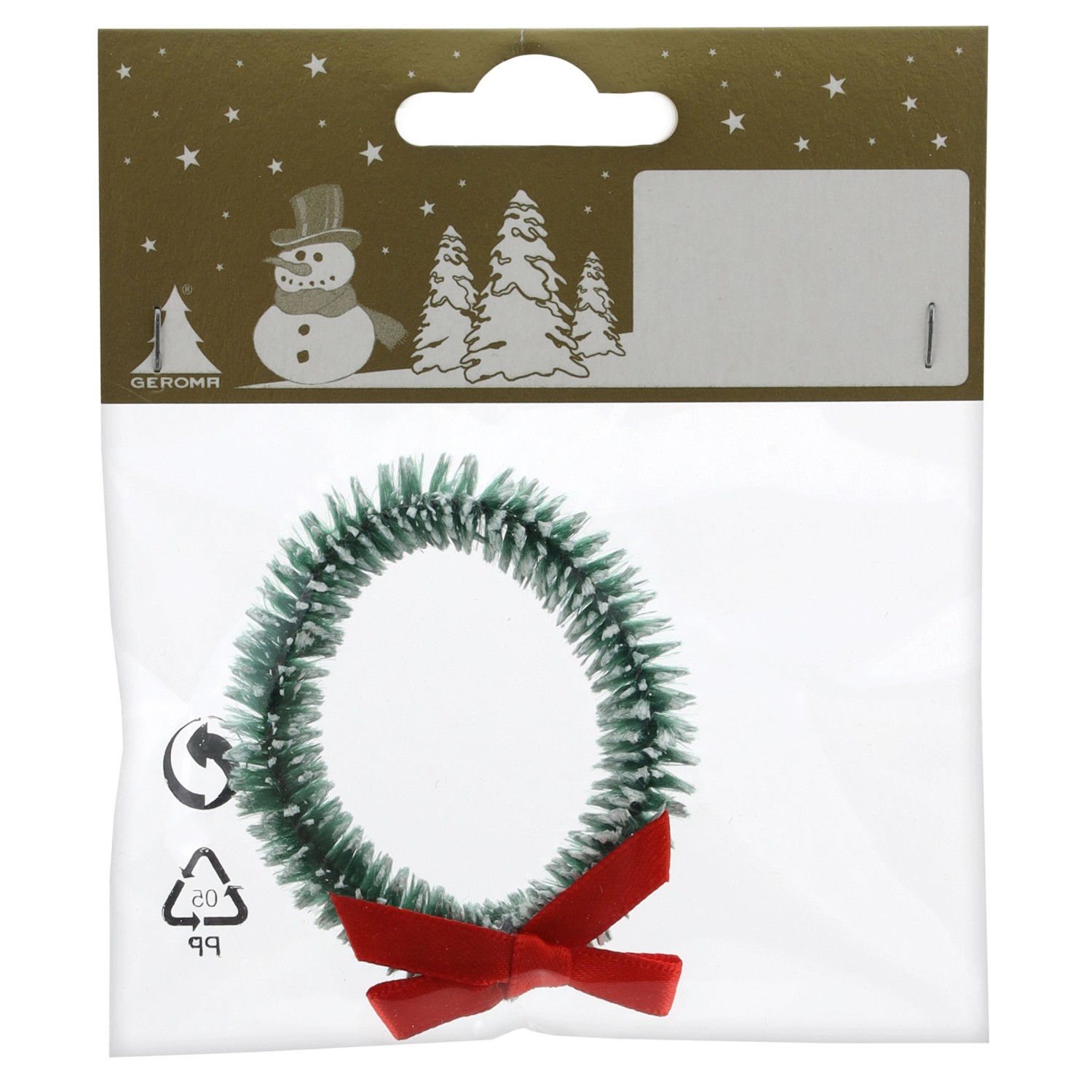 GEROMA Vánoční dekorace věnec plast zelený pr. 5 x 1 cm