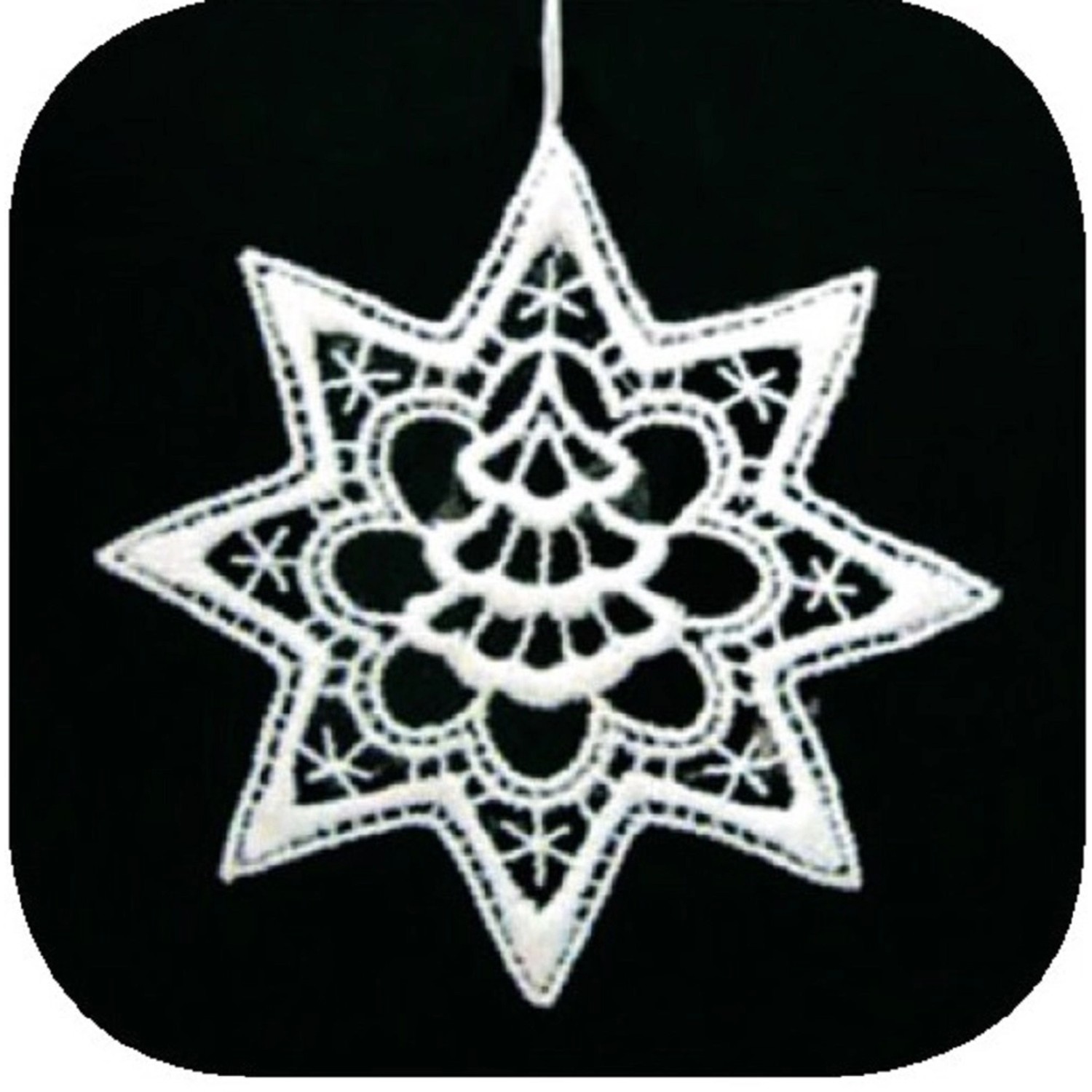 Háčkovaný strom ve hvězdě 9,5cm Anděl Přerov s.r.o.