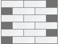 Mozaikový obklad Metro bílý, 20 ks, 0,6 x 29,2 x 28,2 cm