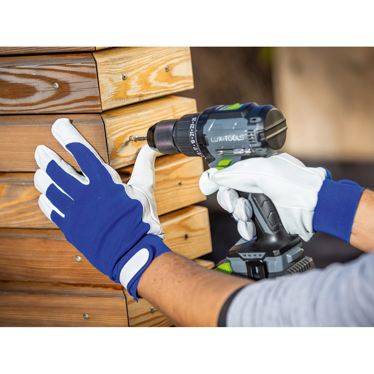 LUX Částečně kožené pracovní rukavice, vel. 8 nakoupit u OBI