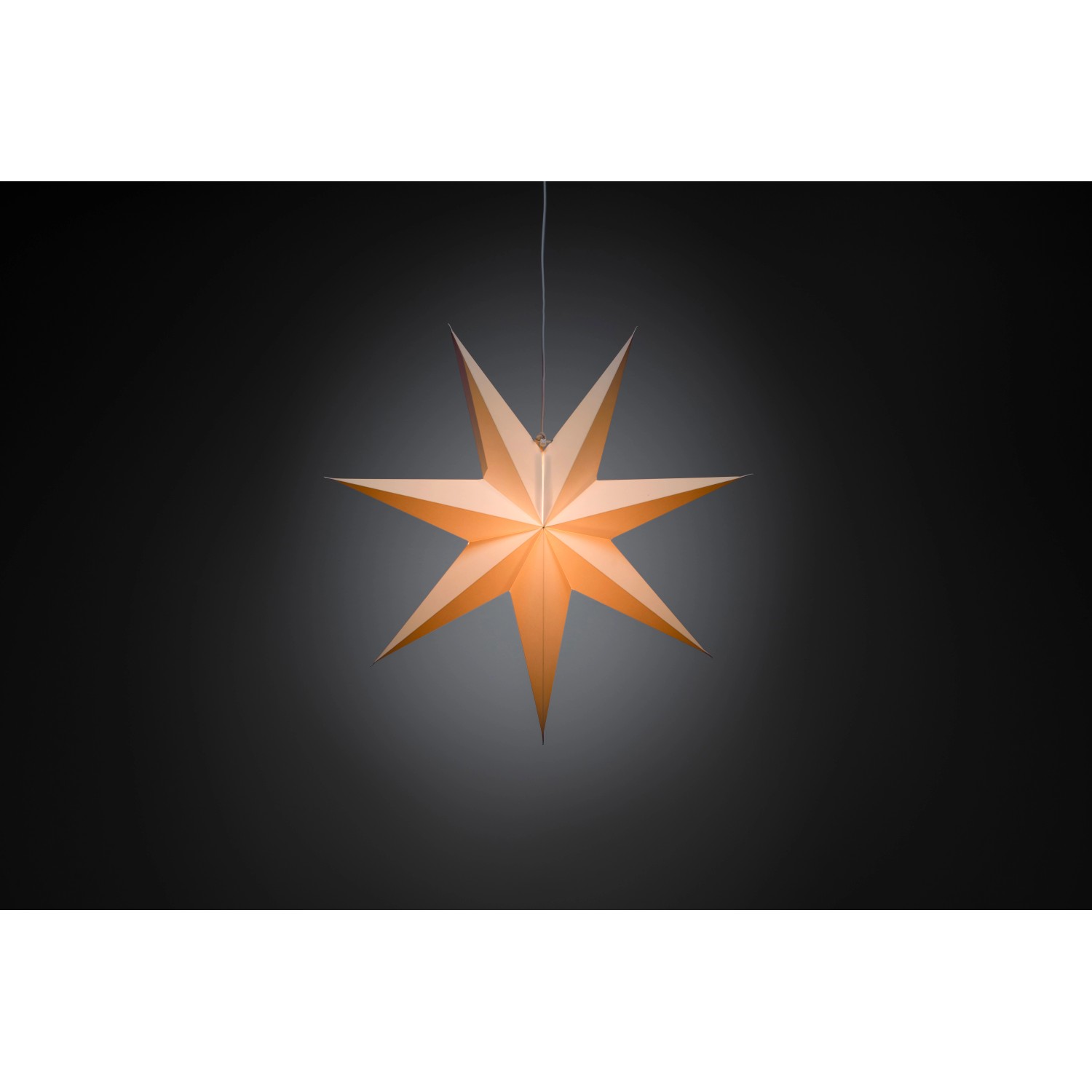 Konstsmide Papírová hvězda k zavěšení, 7 cípů, bílá, 60 cm